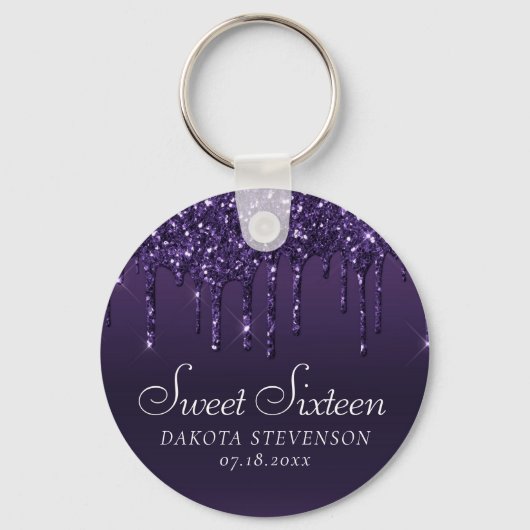 Dripping Chic Glitter | Lavender Paarse Shower Sleutelhanger (Voorkant)