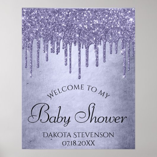 Dripping chique glitter | Lavendel Paarse douche Poster (Voorkant)