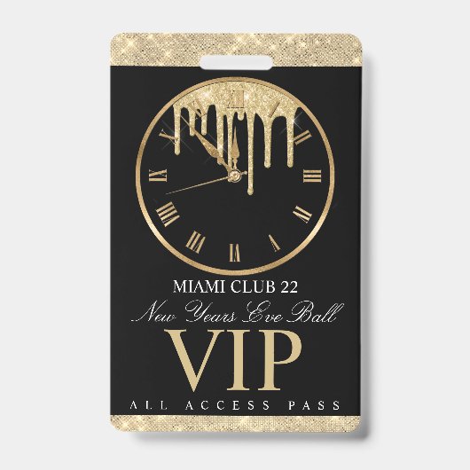 Dripping Clock NYE All Access Badge (Voorzijde)