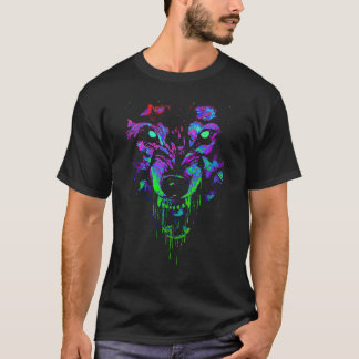 Dripping colors wolves t-shirt
