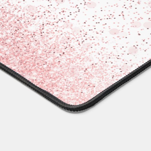 Dripping Glitter Roze Bureaumat (Hoek)