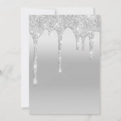 Dripping Glitter Silver Glam Bling 21e verjaardag Kaart (Achterkant)