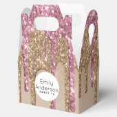 Dripping Glitter Sweet16 Roos Gold Pink 16de parti Bedankdoosjes (Geopend)