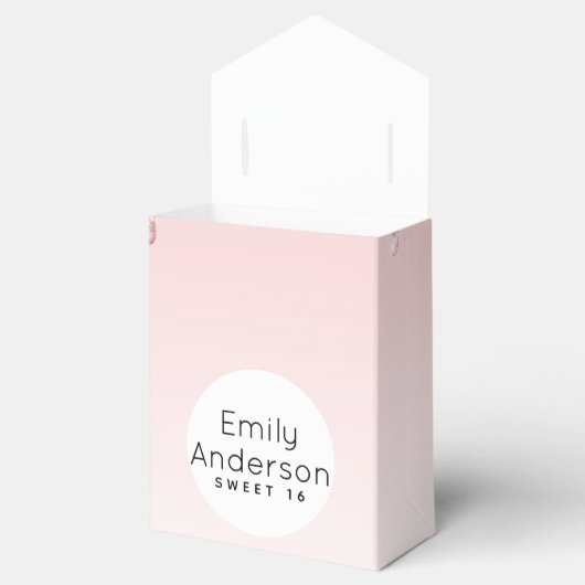 Dripping Glitter Sweet 16 Roze Trendy 16e Feestje Bedankdoosjes (Geopend)