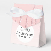 Dripping Glitter Sweet 16 Roze Trendy 16e Feestje Bedankdoosjes (Voorkant Zijde)