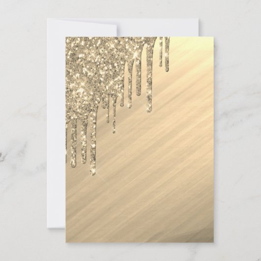 Dripping Gold Glitter | Elegant Smelt Zoet Zestien Kaart (Achterkant)