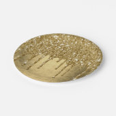 Dripping Gold Glitter | Luxe Faux Metallic Sparkle Papieren Bordje (Gekanteld)