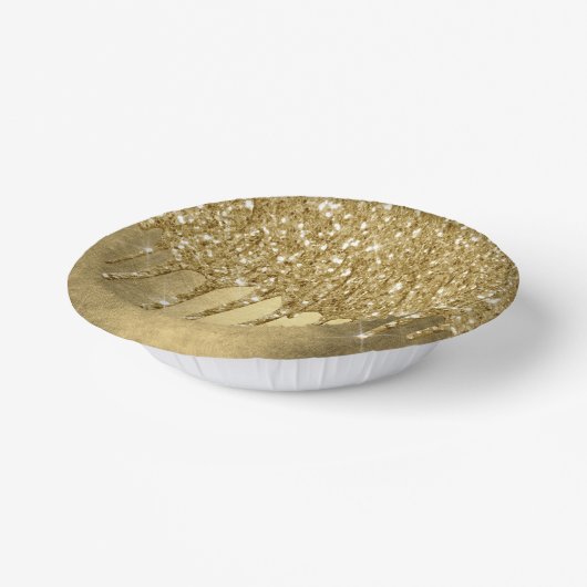 Dripping Gold Glitter | Luxe Faux Metallic Sparkle Papieren Kommen (Gebogen)