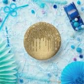 Dripping Gold Glitter | Luxe Faux Metallic Sparkle Papieren Kommen (Feest)