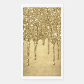 Dripping Gold Glitter | Luxe Faux Metallic Sparkle Servet (Voorkant)