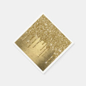 Dripping Gold Glitter | Luxe Faux Metallic Sparkle Servet (Hoek)
