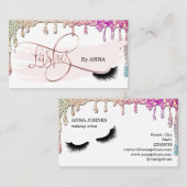 Dripping Gold Long Lash Extension Make-up Artist Visitekaartje (Voorkant / Achterkant)