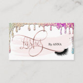 Dripping Gold Long Lash Extension Make-up Artist Visitekaartje (Voorkant)