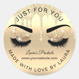 Dripping goud wimpers kroon make-up wimpers gemaak ronde sticker