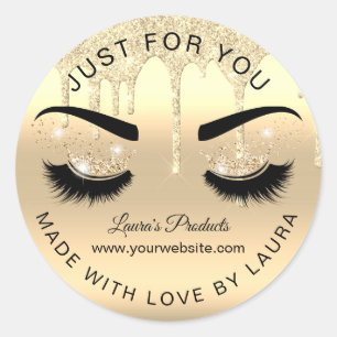 Dripping goud wimpers kroon make-up wimpers gemaak ronde sticker