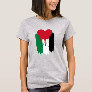 Dripping Heart Palestijnse vlag T-shirt
