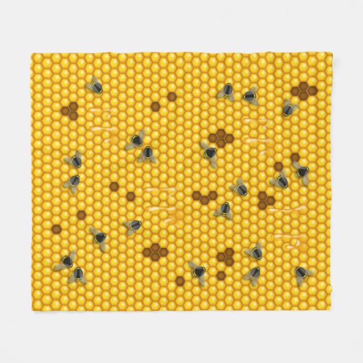 Dripping Honing Bee Gouden Honingraat Koningin Bee Fleece Deken (Voorkant (Horizontaal))