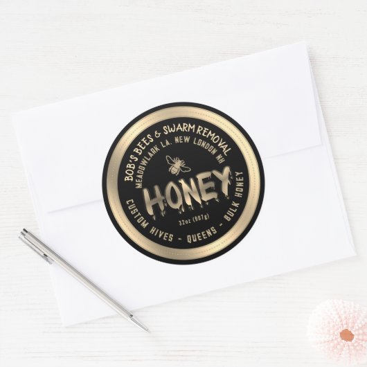 Dripping Honing Custom Hives Zwerm Verwijdering Qu Ronde Sticker (Envelop)