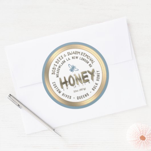 Dripping Honing Custom Hives Zwerm Verwijdering Qu Ronde Sticker (Envelop)