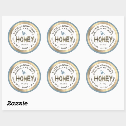 Dripping Honing Custom Hives Zwerm Verwijdering Qu Ronde Sticker (Vel)