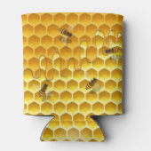 Dripping Honingraat & Vliegende Honingbijen  Blikjeskoeler (Achterkant)