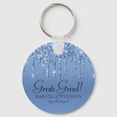 Dripping Ice Blue Glitter | Glam Afstuderen Sleutelhanger (Achterkant)