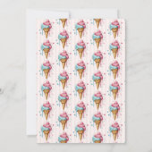 Dripping Ice Cream Roze Streep Zomer Baby shower Kaart (Achterkant)