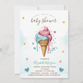 Dripping Ice Cream Stars Hearts Baby shower Kaart (Voorkant)
