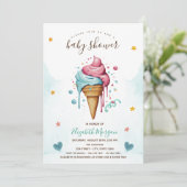 Dripping Ice Cream Stars Hearts Baby shower Kaart (Staand voorkant)
