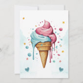 Dripping Ice Cream Stars Hearts Baby shower Kaart (Achterkant)