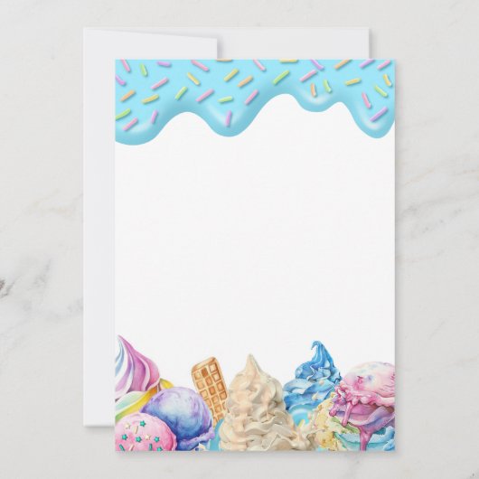 Dripping Ice Cream Wat is de Scoop Gender Reveal Kaart (Achterkant)