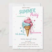 Dripping Ice Cream Zomer Verjaardag Kaart (Voorkant)