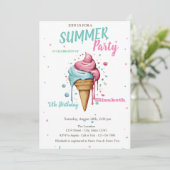 Dripping Ice Cream Zomer Verjaardag Kaart (Staand voorkant)