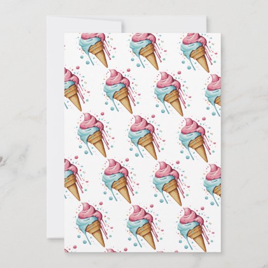 Dripping Ice Cream Zomer Verjaardag Kaart (Achterkant)