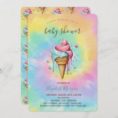 Dripping Ice Creams Zomerstropdas Dye Baby shower Kaart (Voorkant / Achterkant)