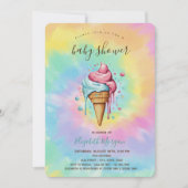 Dripping Ice Creams Zomerstropdas Dye Baby shower Kaart (Voorkant)