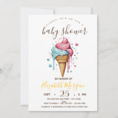 Dripping Ice crèmes, geel strepen Baby shower Kaart (Voorkant)