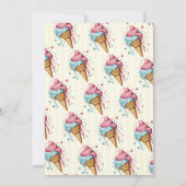 Dripping Ice crèmes, geel strepen Baby shower Kaart (Achterkant)