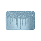 Dripping Ice Glitter | Blauw Faux Sparkle Metallic Badmat (Voorkant)