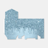 Dripping Ice Glitter | Blauw Faux Sparkle Metallic Bedankdoosjes (Uitgevouwen)