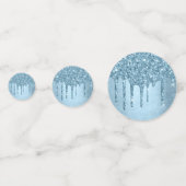 Dripping Ice Glitter | Blauw Faux Sparkle Metallic Confetti (Voorkanten)