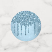 Dripping Ice Glitter | Blauw Faux Sparkle Metallic Confetti (Kleine voorkant)
