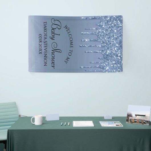 Dripping Ice Glitter | Blauwe Faux Sparkle Douche Spandoek (Beurs)