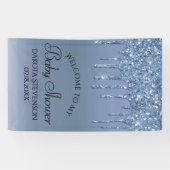 Dripping Ice Glitter | Blauwe Faux Sparkle Douche Spandoek (Horizontaal)