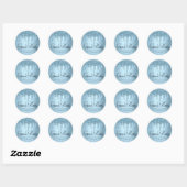 Dripping Ice Glitter | Blue Sparkle Afstuderen Ronde Sticker (Vel)