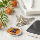 Dripping K: Veteraan Eenletter Aanpasbaar Graffiti Sleutelhanger (Zijkant)