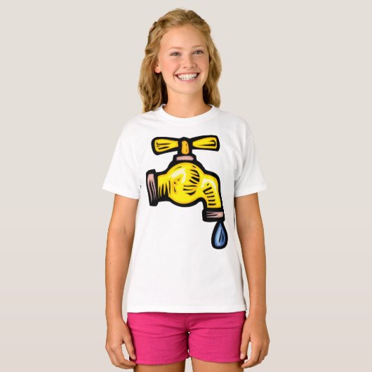 Dripping kraan meisjes T-shirt (Voorkant volledig)