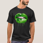 Dripping Lips Shamrock Funny St Patrick's Day T-shirt (Voorkant)