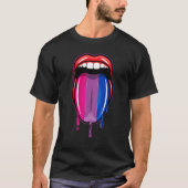 Dripping Lips Tongue Bisexual Pride Bisexuality Fl T-shirt (Voorkant)