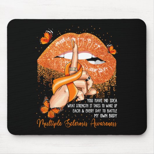 Dripping Lips Vlinders Multiple Sclerose Bewust Muismat (Voorkant)